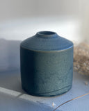 Emily Dillon hand thrown bud vase in blue/grey glaze