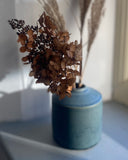 Emily Dillon hand thrown bud vase in blue/grey glaze