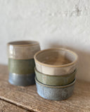 Hand thrown ceramic pinch pots made in Ireland by ceramicist Emily Dillon. Irish made small serving bowls