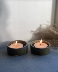 Handmade candle holders. Ceramic tea light holders made on the potters wheel by Emily Dillon. Made in Ireland